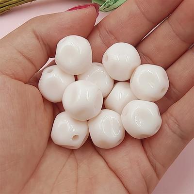 Acrilico Artigianato Moda Con Foro Poliedro Fai da te 10 pz/borsa Accessori per gioielli Macarone Colore Perline Materiali Perline sciolte Perlescente Giada imitazione
