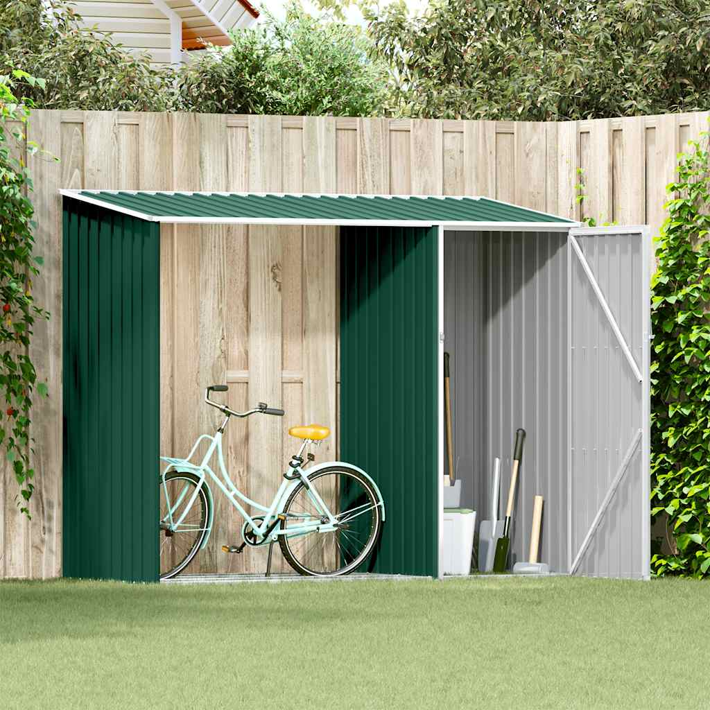 vidaXL Garten Brennholzlager Grün 245x98x159 cm Verzinkter Stahl