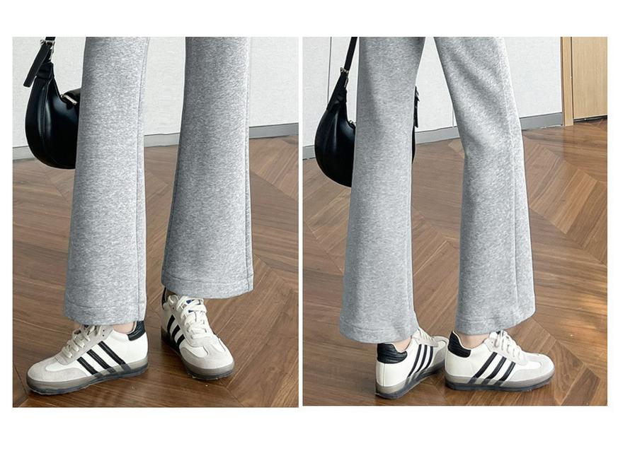 Pantalon gris taille haute petite micro-évasé – Cache-hanches, amincissant, sportif et court pour femmes en automne