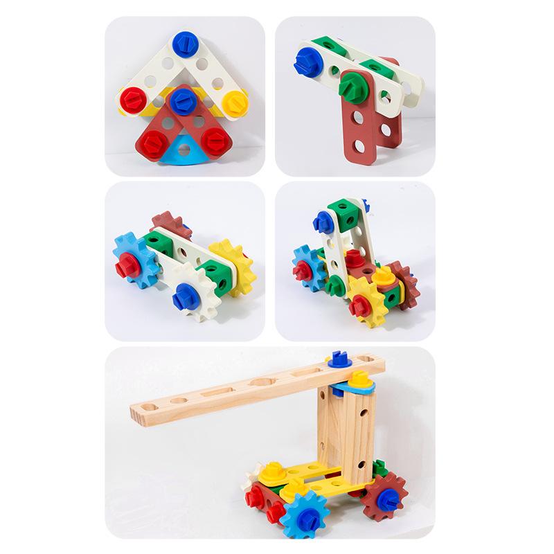 Workshop Tool Bench for Toy Play Workbench Wooden Tool Bench Workbench with Tools Set Wooden Construction Bench Toy for Boy Kids