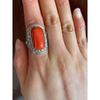 Xizang Mongolian Ethnic Element Simulation Coral Ring Women's Ring Open Index Finger Ring Men's Retro Simulation Gemstone