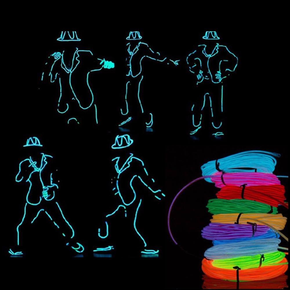 LED Strip 1M 2M 3M 4M 5M 10M 20M Neon Light Light Ribbon LED String Flexible Wire Rope Tube Waterproof With AA Battery