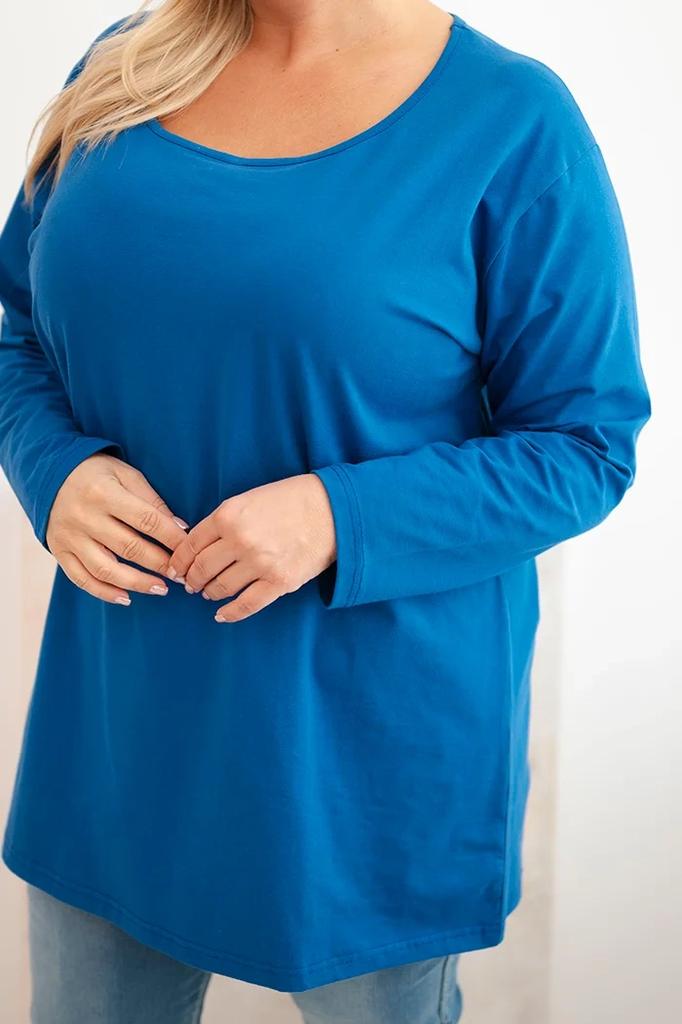 Bluzka Damska Plus Size Z Dekoltem W Łódkę Chabrowa 2Xl/3Xl