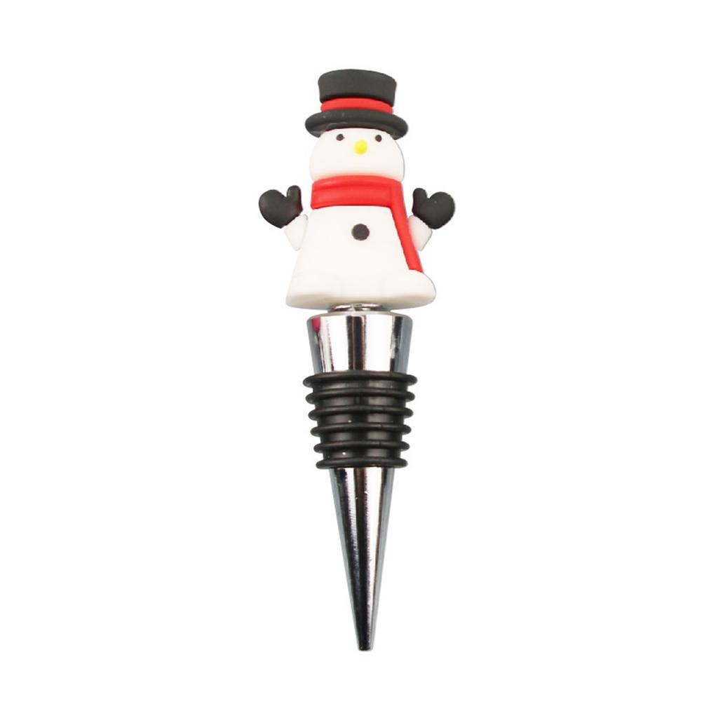 Christmas Wine Stopper  Snowman Bottle Stopper Christmas Decoration Reusable Wine Bottle Cover Gift For Xmas
