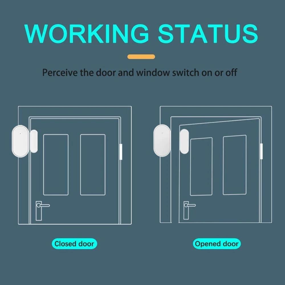 Tuya Smart Home Zigbee Door Sensor Alarm Window Door Open/Closed Detectors Security Protection Smart Life Voice for Alexa Google