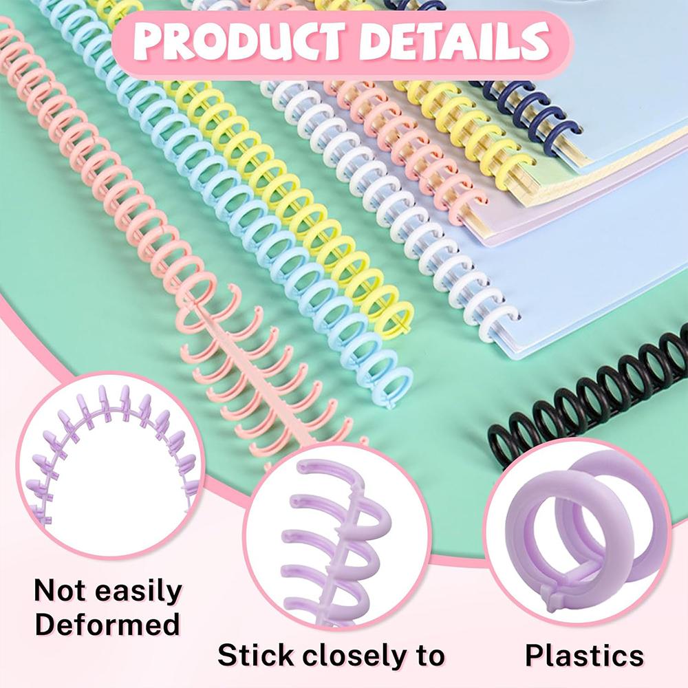 5/10Pcs Loose Leaf Binder Rings Binding Spines 30-Hole Plastic Comb Binding Spines for Teacher Student Business Notebook File