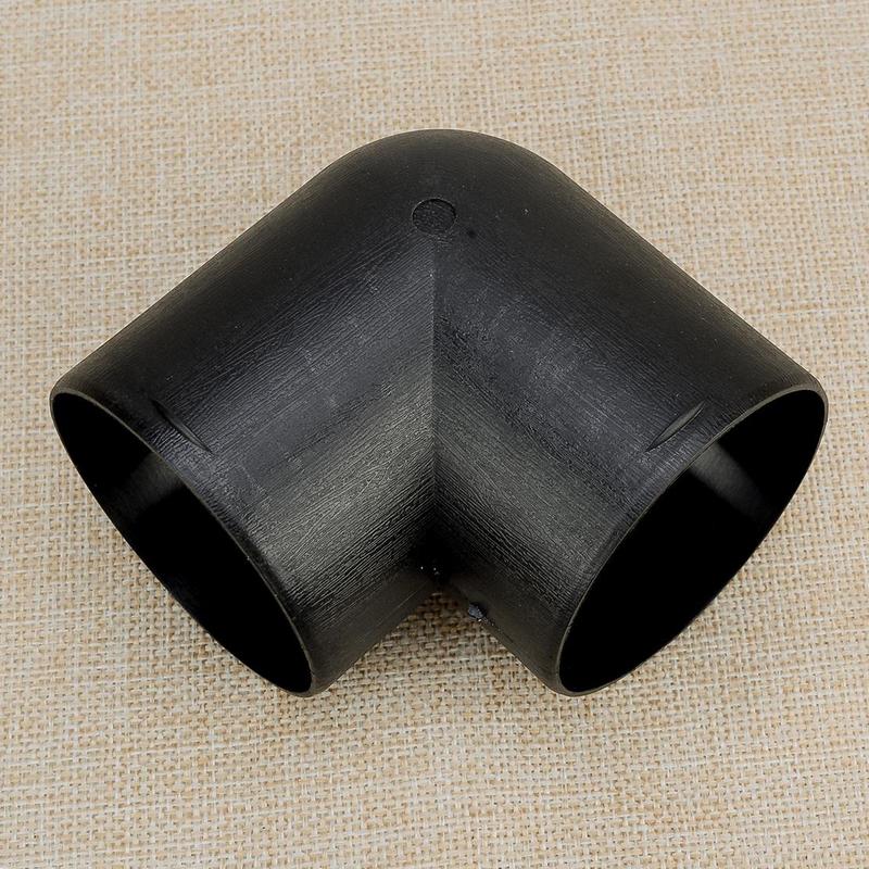 75mm Parking Heater Air Vent Ducting Flat Elbow Pipe Outlet Exhaust Connector L-shape Black Plastic