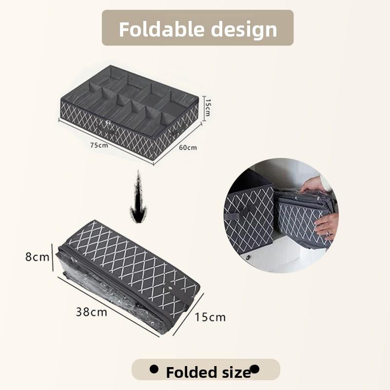 Vlies-Schuhboxen Organizer Faltbar Schrank Schrank Schuhe Halter Transparent Unterbett Staubdicht 12 Paar Schuhe Aufbewahrungstaschen