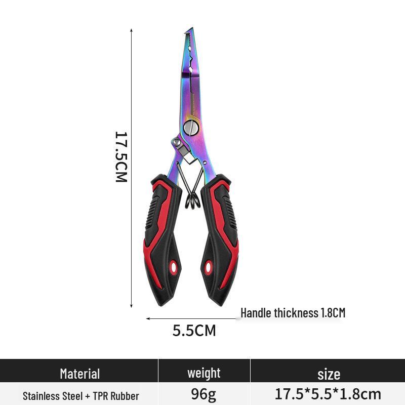 Premium Multi-functional Fishing Pliers with Straight & Flat Jaw - Hook Remover, Scissors, Fish Control