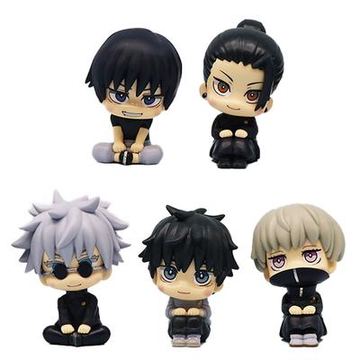 5Pcs/set New Jujutsu Kaisen Cute Yuji Itadori Gojo Satoru Ver Action Figures Anime Figure Model Toys Collection Doll Gift Q PVC Poseable Articulated 2