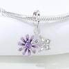 Copper Purple Daisy Butterfly Beads Original Pendants Bracelet Charm Jewelry Party Diy Trendy Gifts
