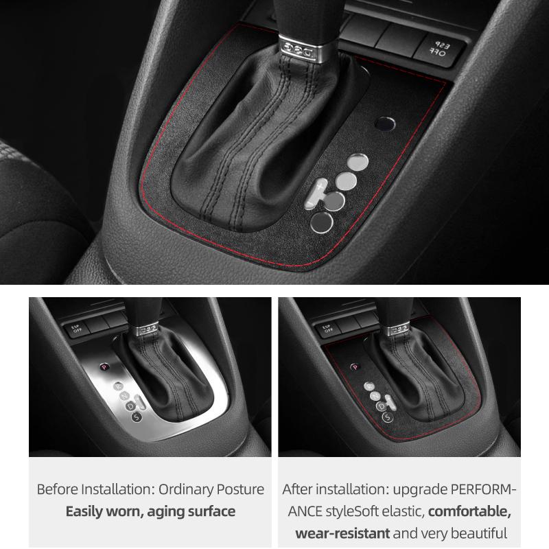 Betterhumz For Volkswagen VW Golf 6 GTI MK6 2010-2012 Made of Alcantara Gear Shift Panel Trim Stickers Car Interior Accessories