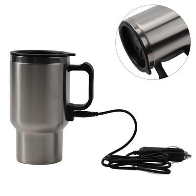Taza Calentadora de Acero Inoxidable para Coche, Hervidor de 500ML, 12V, Taza Térmica de Viaje para Beber Agua Caliente en la Carretera