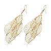 Retro Women's Baroque Style Cluster Hollow Leaves Tassels Hook Dangle Earrings