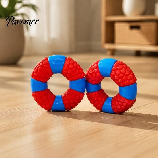 Soft Latex Dog Toys Lifebuoy Ring Toy, Squeaky Chew Teeth Puppy Teething Cleaning Toy for Aggressive Chewers, Interactive Pet Training Gifts Birthday