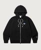 Champion Heritage Logo Loose Fit Zip-Up Hoodie Black