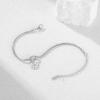 Teamer Daisy Charm Bracelet Stainless Steel Forever Knot Double Layer Snake Chain For Women Girls Trendy Flower Pendant Jewelry