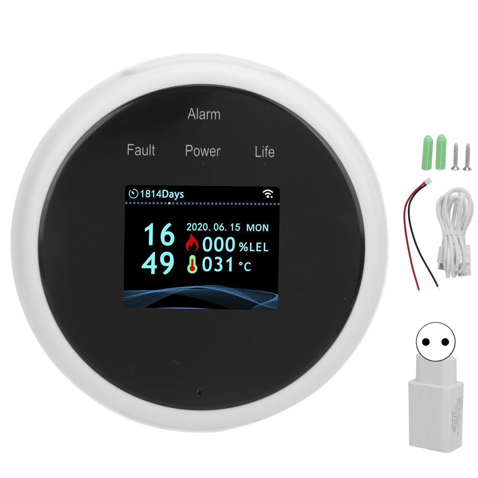 

Сигнализация горючего газа WiFi, детектор утечки метана, звуковое и световое предупреждение для Tuya