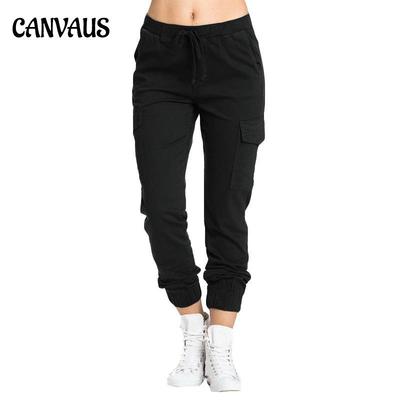 Kvinner Snøring Elastisk midje Leggings Bukser Uformell Stretch sidelommer Lange bukser