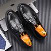 Men's Casual Leather Shoes New Versatile Trend Fashion High-end Leather Business Work Shoes Doudou Shoes Men