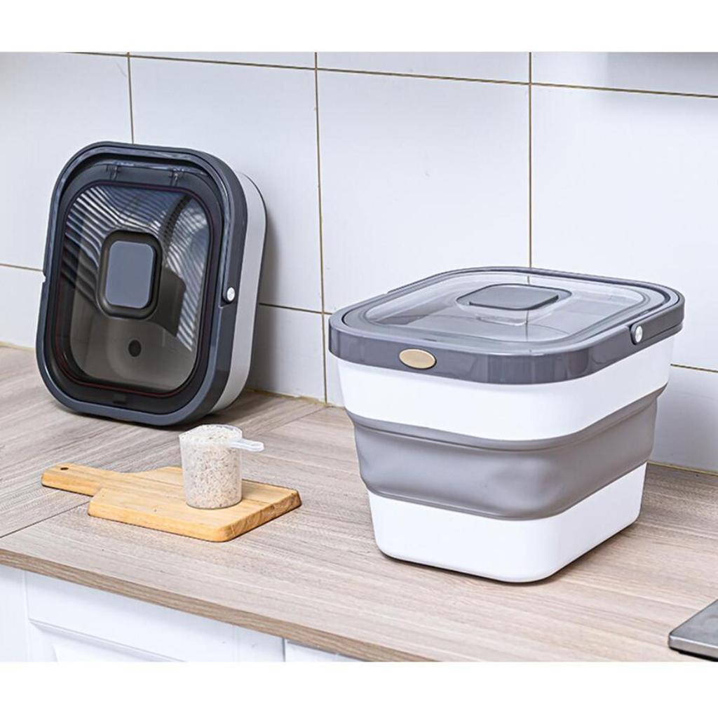 1Pc Storage Container Bin Sealed Cans 10kg - Gray