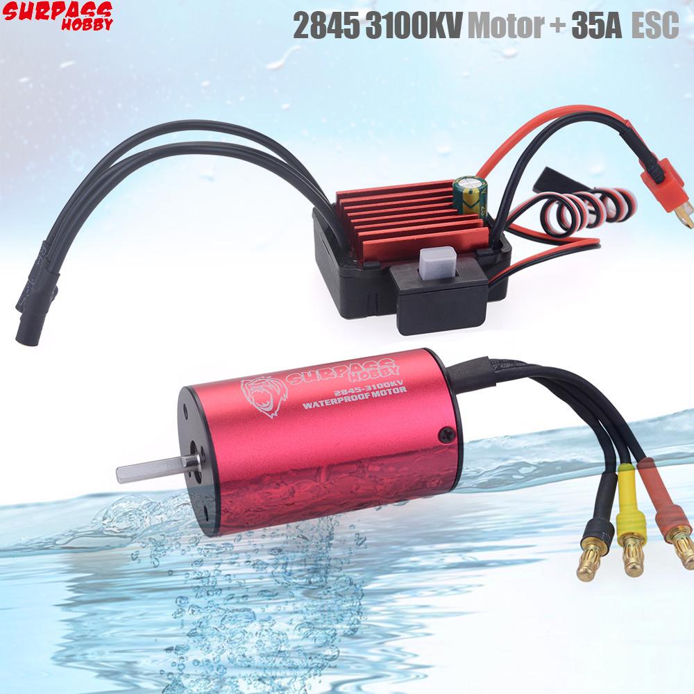 Surpass Hobby 2845 3100KV Waterproof Sensorless Brushless Motor with 35A Brushless ESC