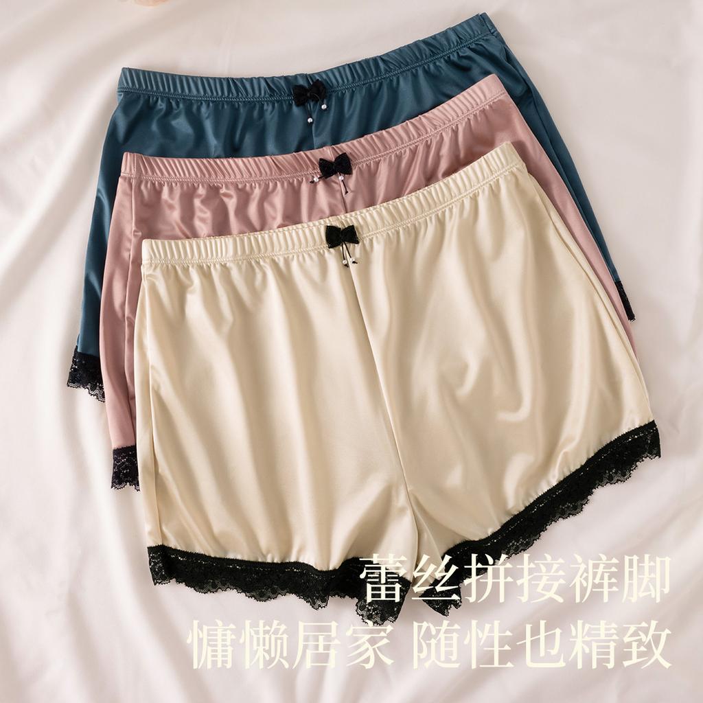 2-pack Anti Glare Non Rolled Edge Ice Silk Leggings for Women In Summer, Thin Design, Can Be Worn Outside, Safety Pants, Home Shorts