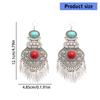 Artisanal Tribal Styles Drop Earrings With Natural Stone Accent Sturdy Alloy Retro Fringe Designs