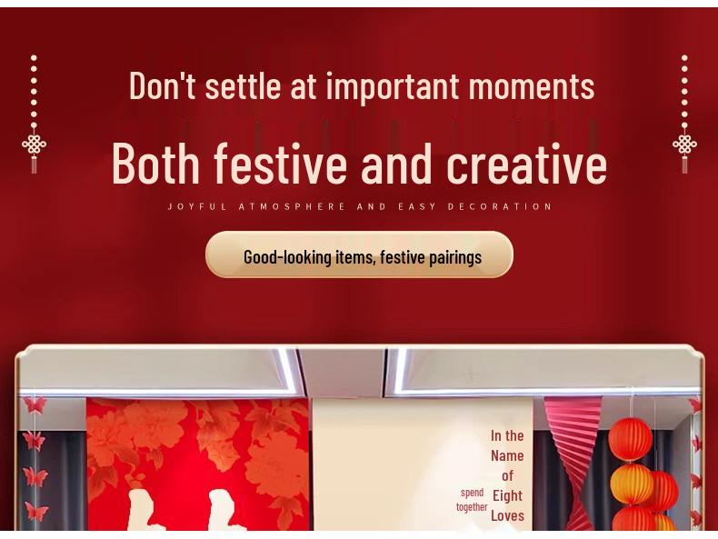 Double Happiness Wedding Banner Set - Room & Wall Décor for Engagements & New Home