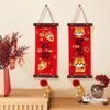 1 Pair Chinese Style Spring Festival Couplets Velvet New Year Door Couplet Wall Art Pendant  Window
