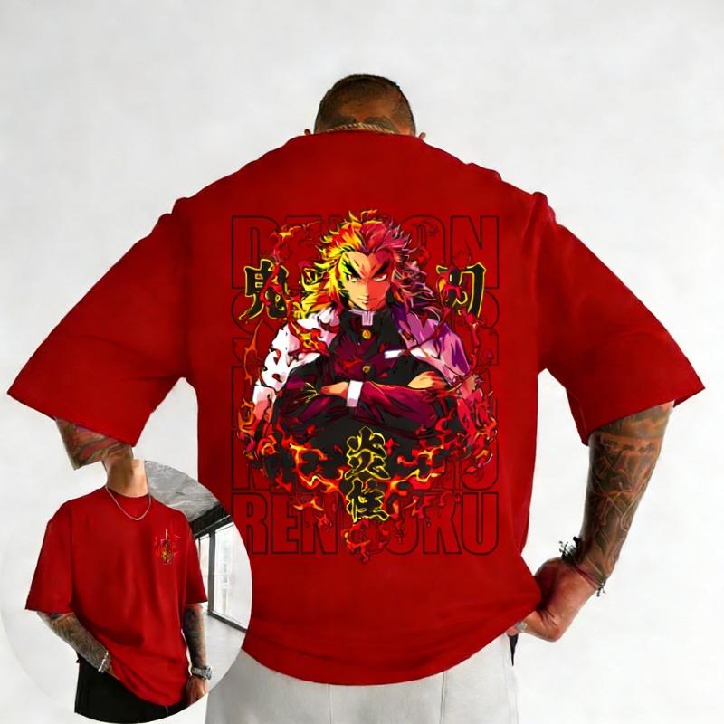 Demon Slayer Anime Purgatory Apricot Shoulang SpringSummer New Mens Casual Fashion Hip Hop Y2K Unisex Tshirt