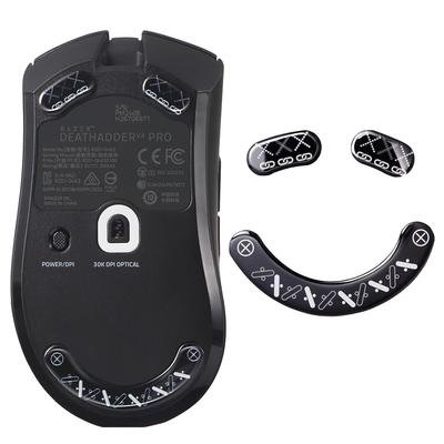 IMMOENUC Mouse Sole for Deathadder V3 Pro Mouse Feet Glass Foot Pad for Mouse Circular Design Thin Durable Low Friction Gaming Mouse Accessories 2.5D