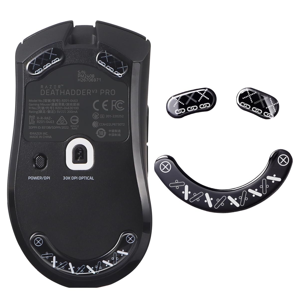 

IMMOENUC Подошва для мыши для Deathadder V3 Pro Ножки для мыши Стеклянная накладка для мыши Круглый дизайн Тонкая Прочная Низкое трение Аксессуары для игровой мыши 2.5D