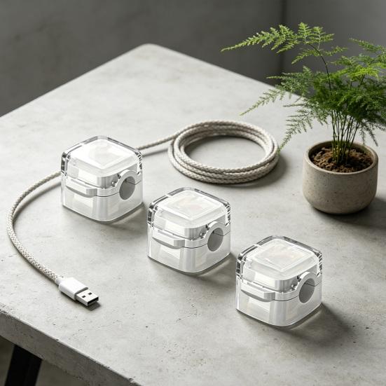 3/6Pcs Magnetic Cord Holder Adhesive Home Office Nightstand Desk Cable Organizer Wire Management Clip Phone Charging Cord Keeper