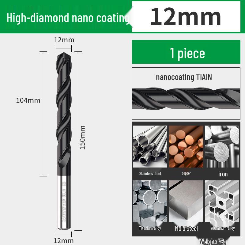 Nano Twist M35 Cobalt Straight Shank Drill Bit: Industrial-Grade with Large Capacity Spiral Flute for Fast Chip Removal
