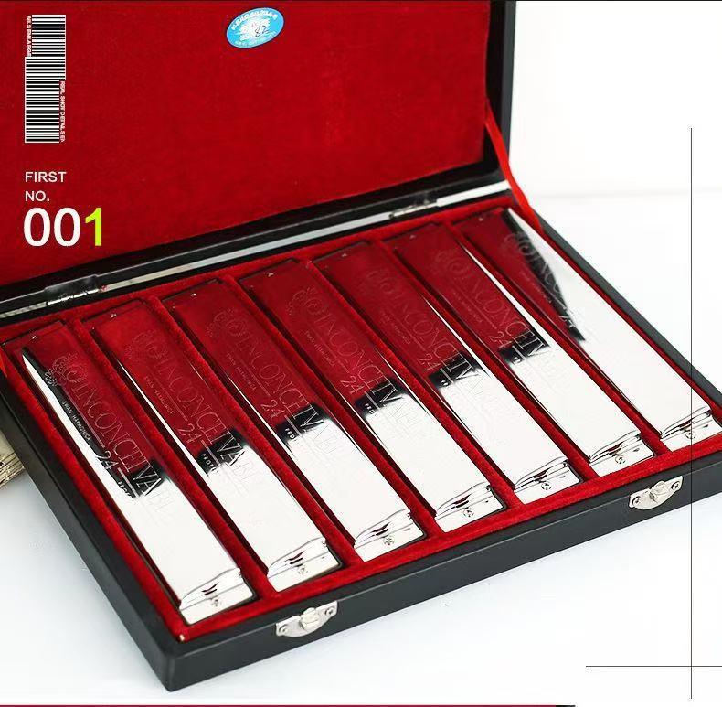 Swan 24-Hole Harmonica Set: 7-Piece and 12-Piece Options, ABCDEFG Keys, for Students and Adults, Beginner Wind Instrument.