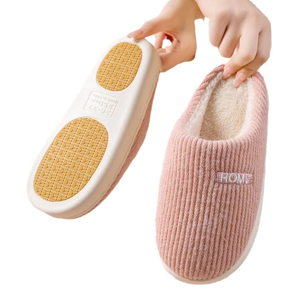 Mode Tofflor Kvinnor Par Tjock Mjuk Sula Hemtofflor Vinter Varm Plysch Halkfria Inomhus Herrtofflor Casual Skor för Kvinnor