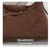 Retro Dark Suede Multi-way Crossbody Tote Bag - Large Capacity
