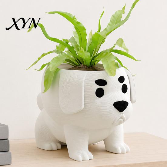 Puppy Planter 2 Pcs Dog Pot, Funny 3D Printed Animal Planter, Desktop Plant Decoration Cute Flower Pot for Home Office Indoor Outdoor Decor