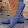 Spring and Autumn NEW Solid Color Knitted Women's Shoes Soft Sole Comfortable Anti Breathable Ladies Flats