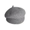 Women Beret Hat Solid Color Dome Top Style Painter Hat with Short Brim Warm Headwear Winter Fashion Accessory
