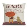 Thanksgiving Linen Pillowcase Autumn Pumpkin Print Pillow Cushion Cover