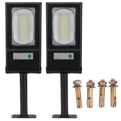 2 Stück 117LED Solarleuchte 50W Highlight Induktionsstraßenlampe für Garten Hof Weißes Licht