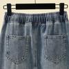 DIMANAF 2025 New Summer Denim skirt Women Casual Denim Big Blue