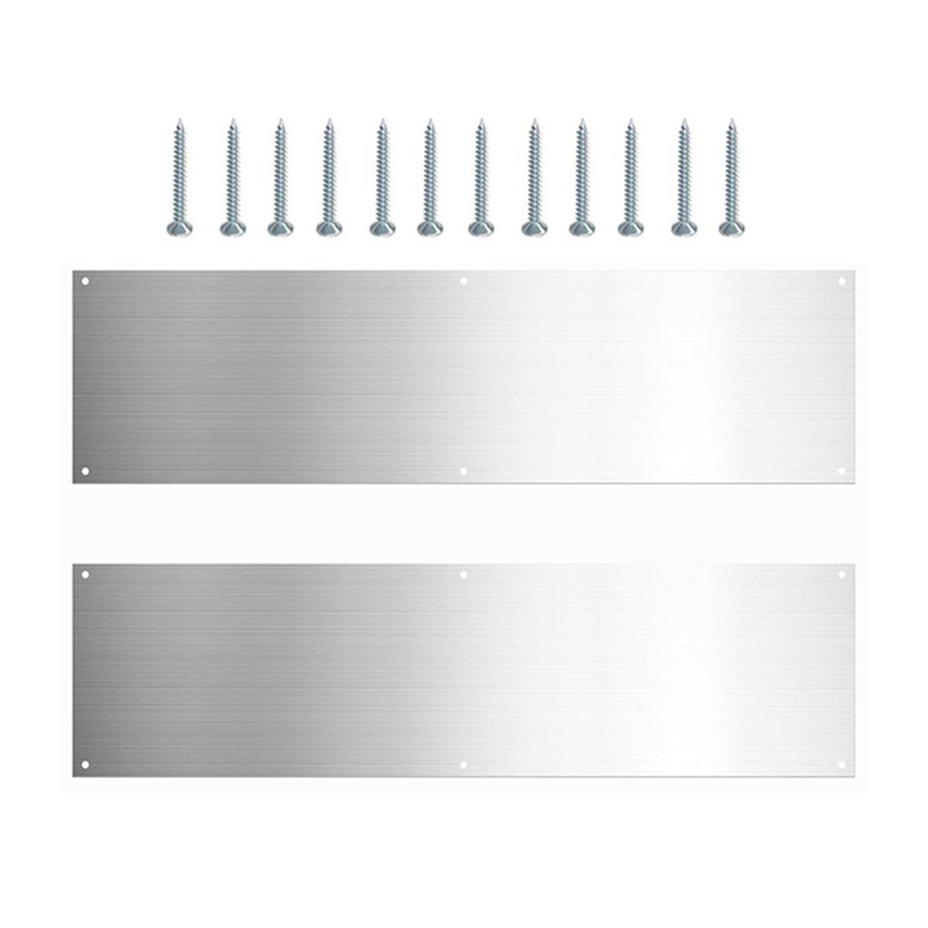 2pcs Door Push Plate Durable Metal Door Plate for Exterior Door Stainless Steel Kick Plates Enhances Protects Your Door