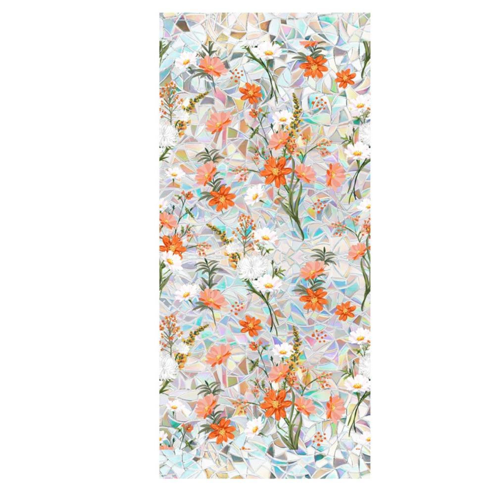 Daisy Window Sticker Green Leaf Glass Sticker Decorative Window Privacy Film Home Decoration