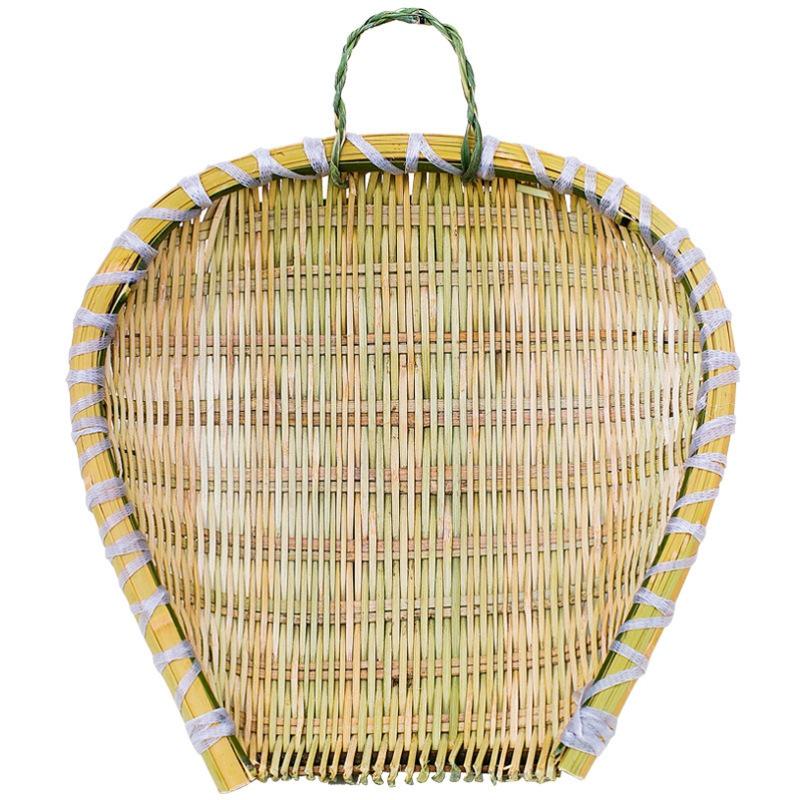 Bamboo Winnowing Basket: Handmade Traditional Rice Washing and Draining Kitchen Tool