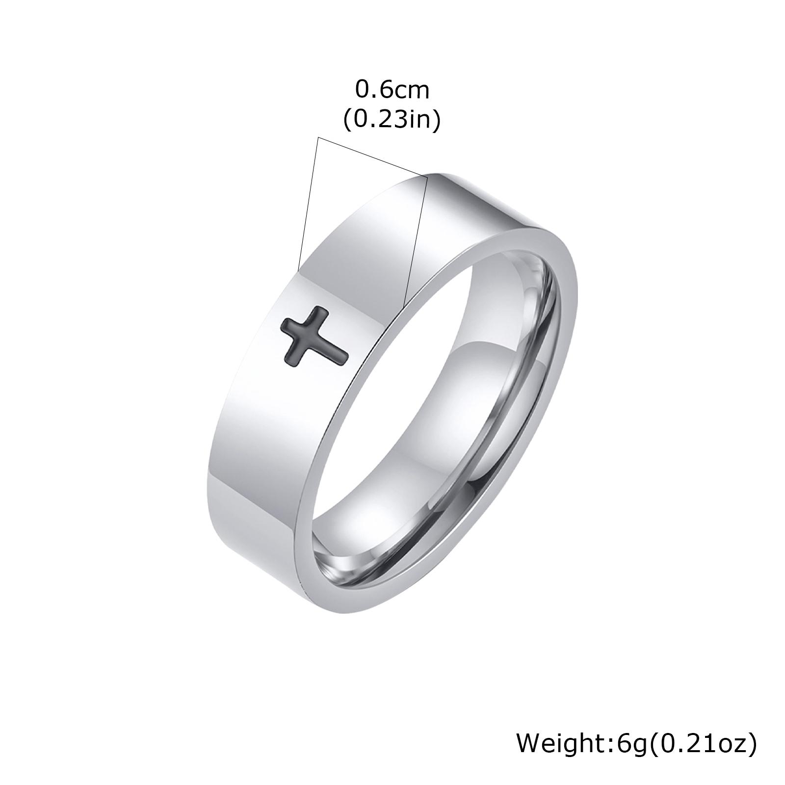 

Vnox Classic Cross Ring for Women Men, 6mm Glossy Stainless Steel Wedding Band, Unisex Religious Christian Jesus Christ Rings 5