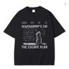 Schrodinger Cat The Escape Plan Funny Meme Print Tshirt Unisex Women Casual Cotton Vintage T Shirt Unisexs Fashion Oversized Tshirt