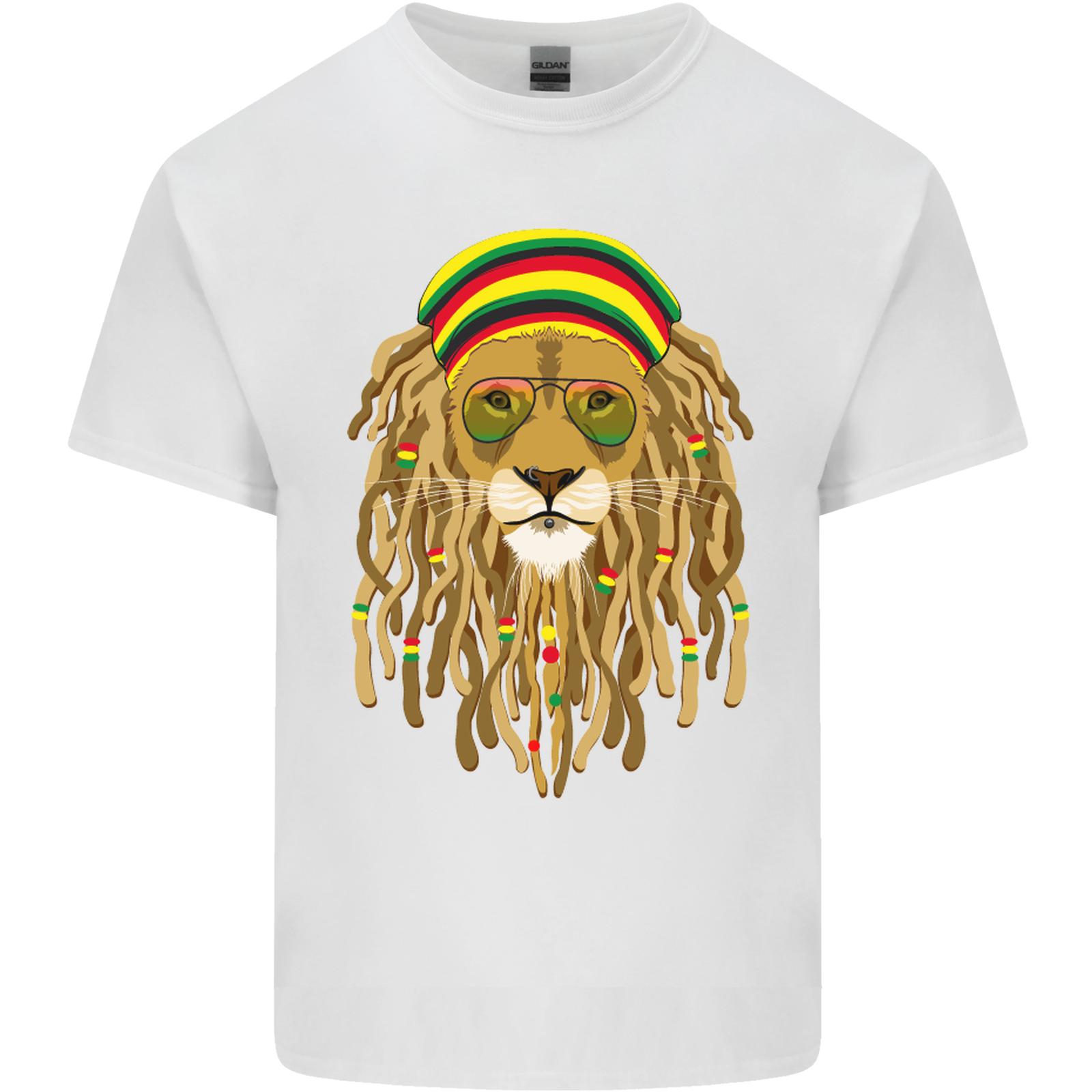 Rastas Rasta León Jamaica Jamaicano Algodón Hombre Camiseta Top Camiseta S
